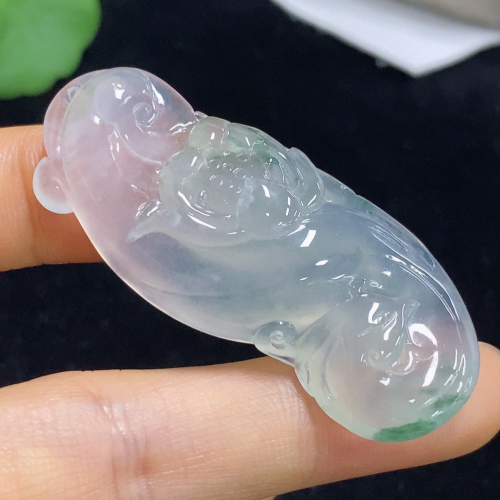 Jadeite Lotus Pendant Total Weight Approx. 16.26g