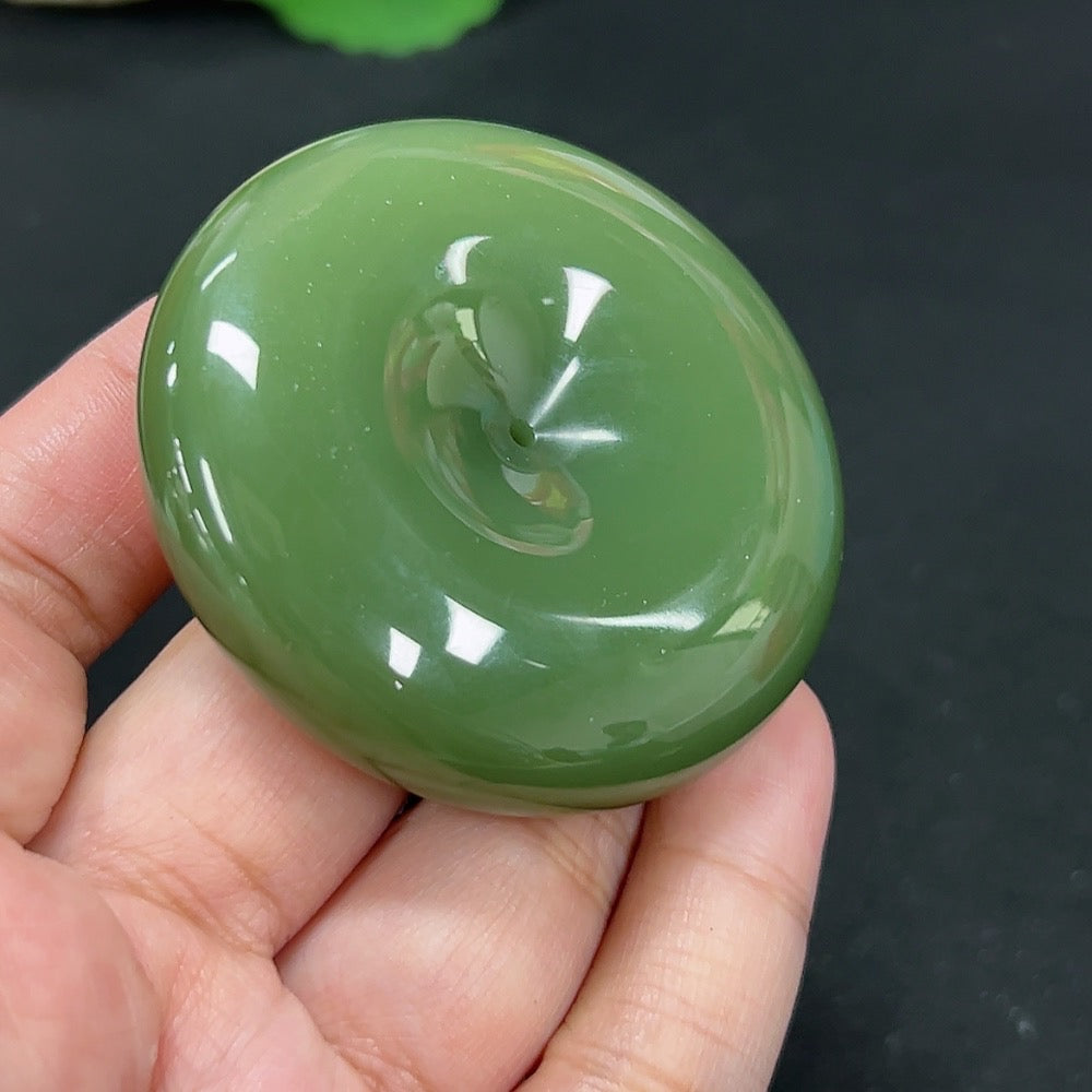 Hetian Jade Pendant Peace Button Total Weight Approx. 84.1g