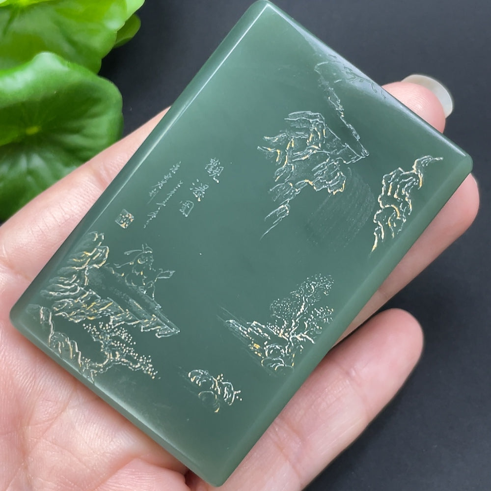 Hetian Jade Guanyin Pendant with Visible Craftsmanship and Coloring