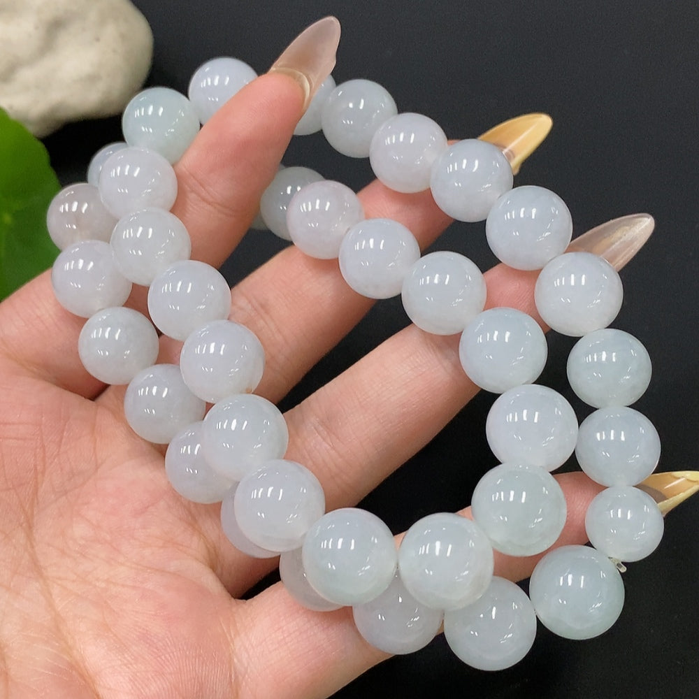 Jadeite Bead Necklace, Total Weight Approx. 120.86g, Bead Size Approx. 12.4mm