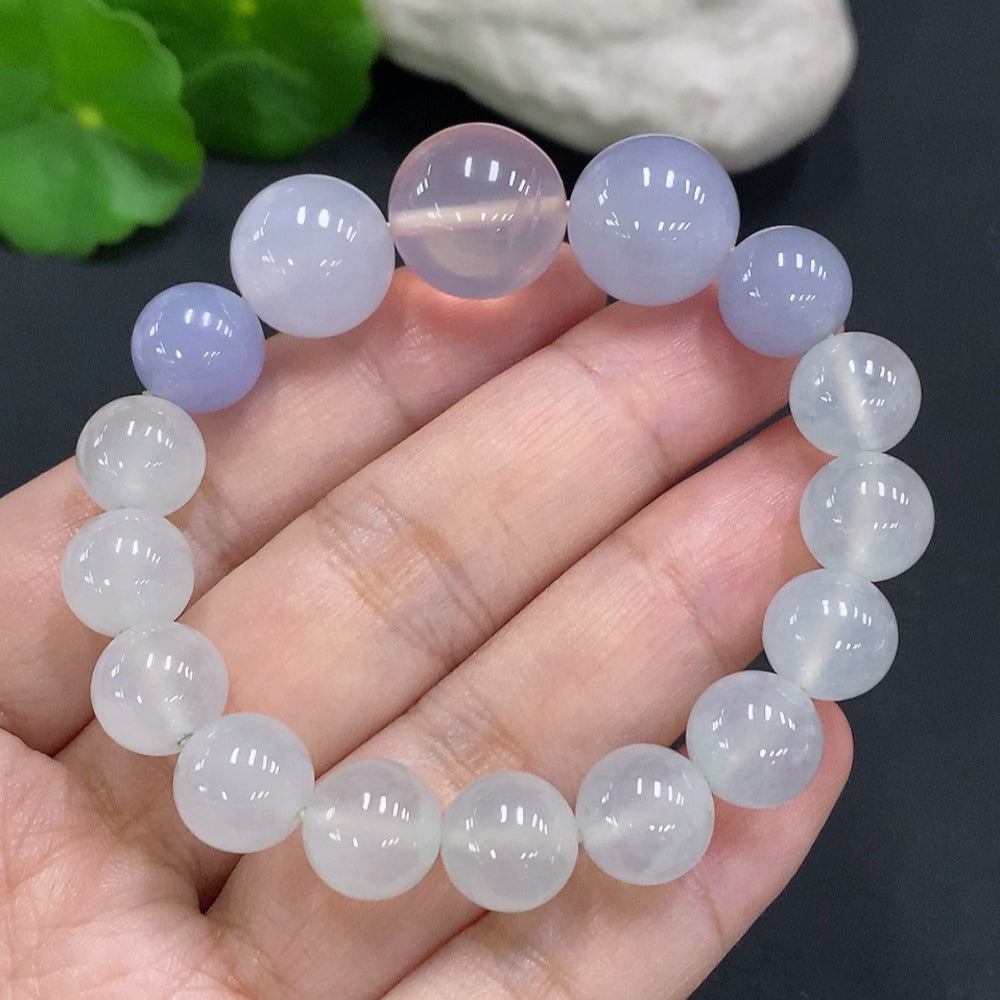 Jadeite Beaded Necklace Approx. 9.8mm Total Weight Approx. 36.6g (Powder Beads Non-Type A)