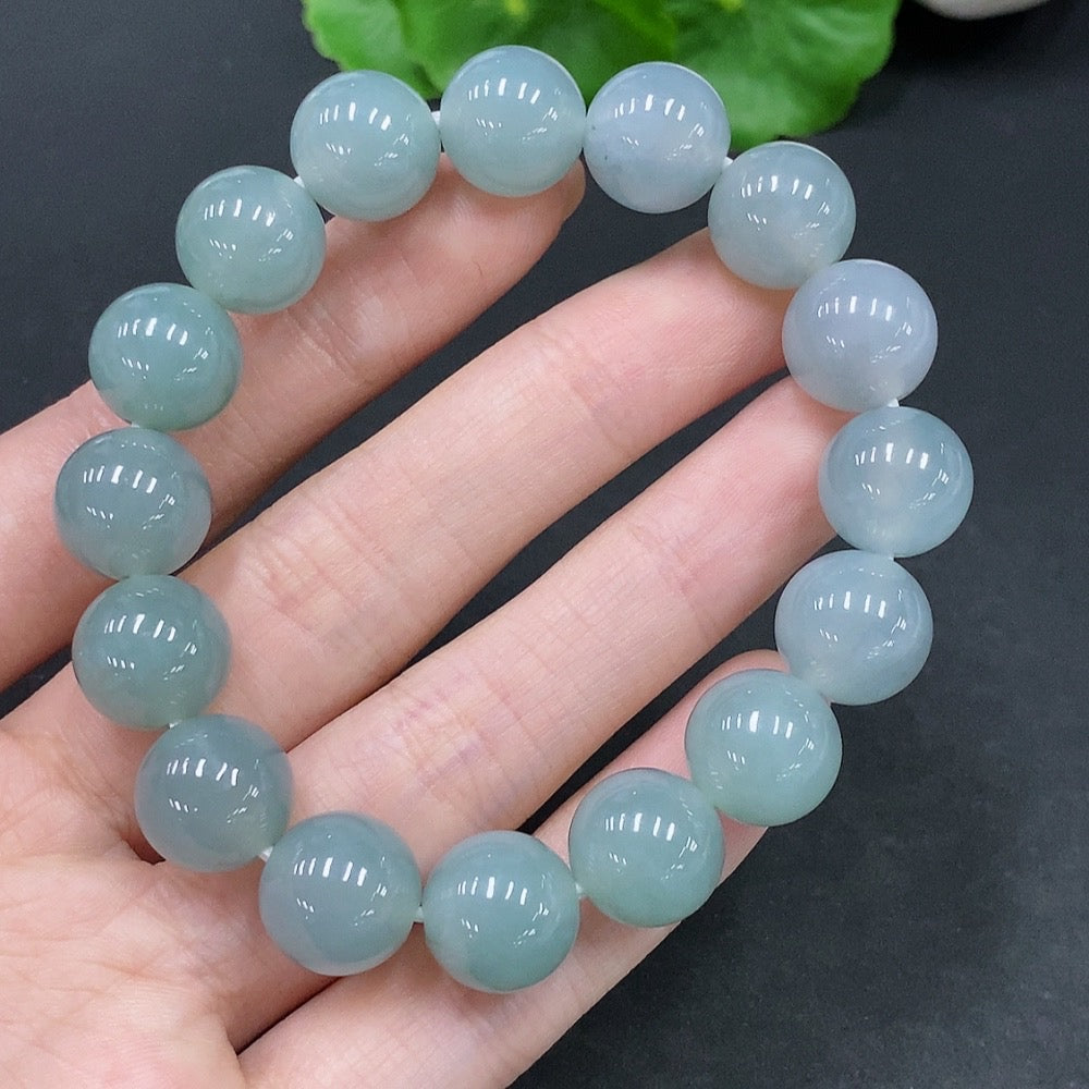JadeiteBead Bracelet, Approx. 12mm, Total Weight About 49.8g