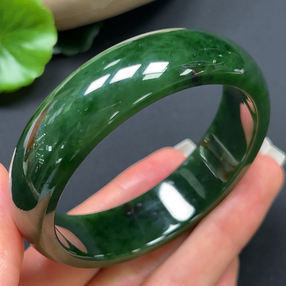 Hetian Jade Green Jade Round Bracelet