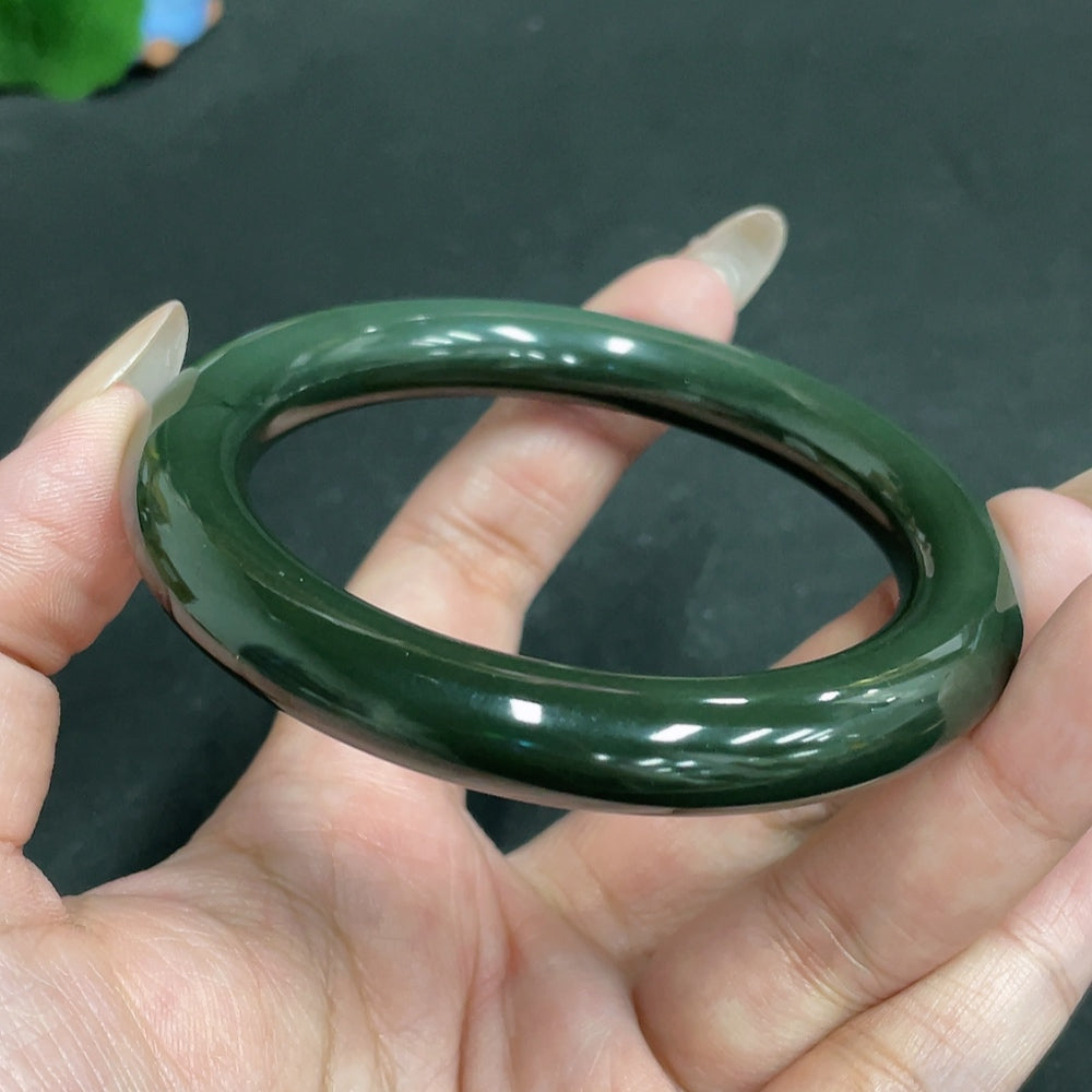 Hetian Jade Round Bangle Size 60 Total Weight Approx. 59g