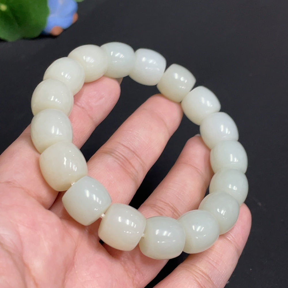 Hetian Jade Bracelet, Approx. 12.5 mm, Total Weight Approx. 62.9g