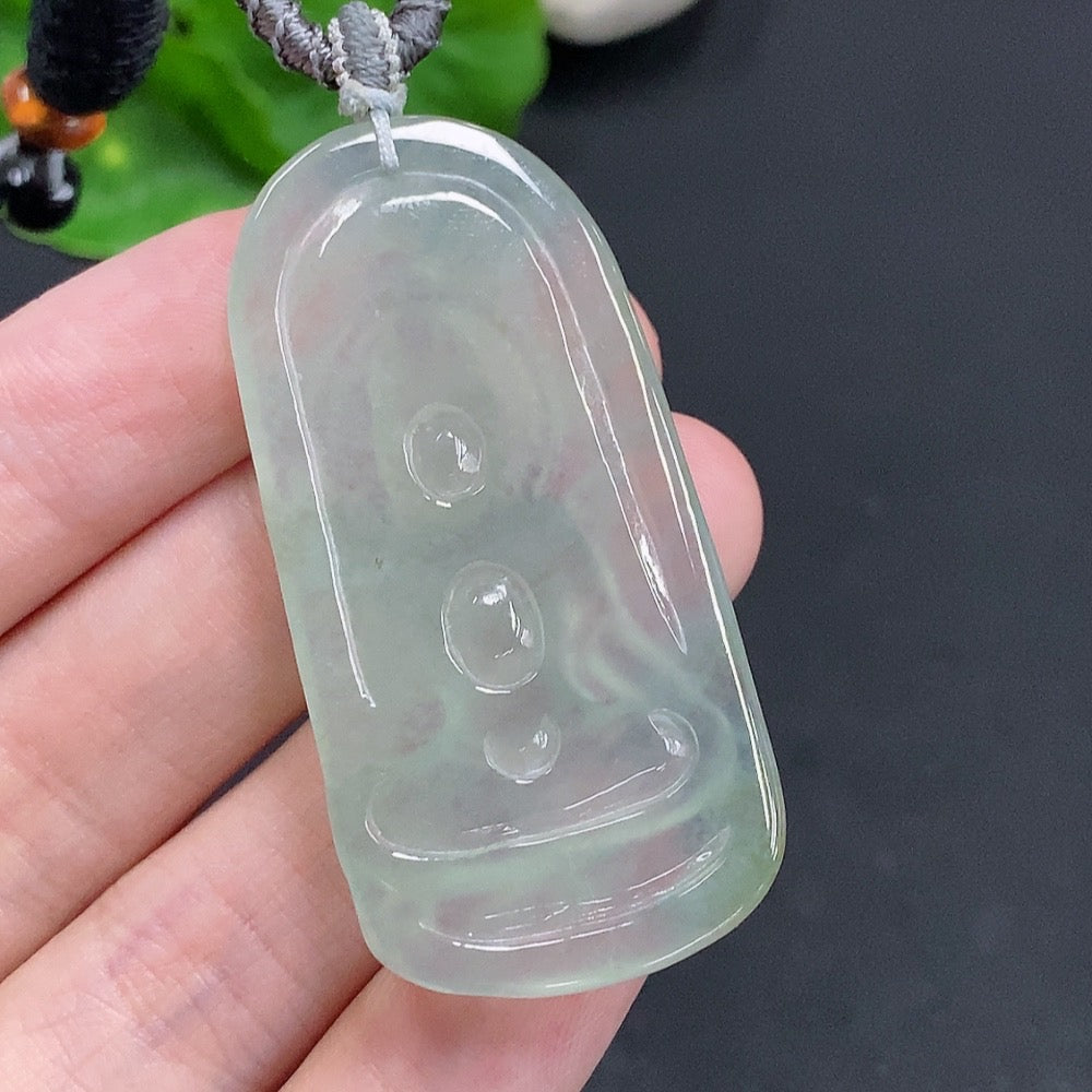 Jadeite Guanyin Pendant Total Weight Approx. 15.8g (Incl. Rope Weight)