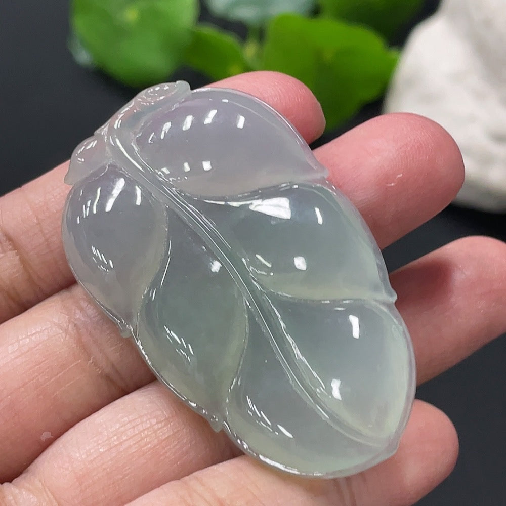 Jadeite Leaf Pendant Total Weight Approx. 17.7g