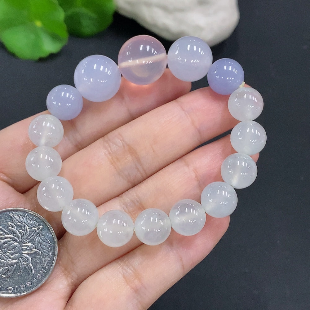 Jadeite Beaded Necklace Approx. 9.8mm Total Weight Approx. 36.6g (Powder Beads Non-Type A)