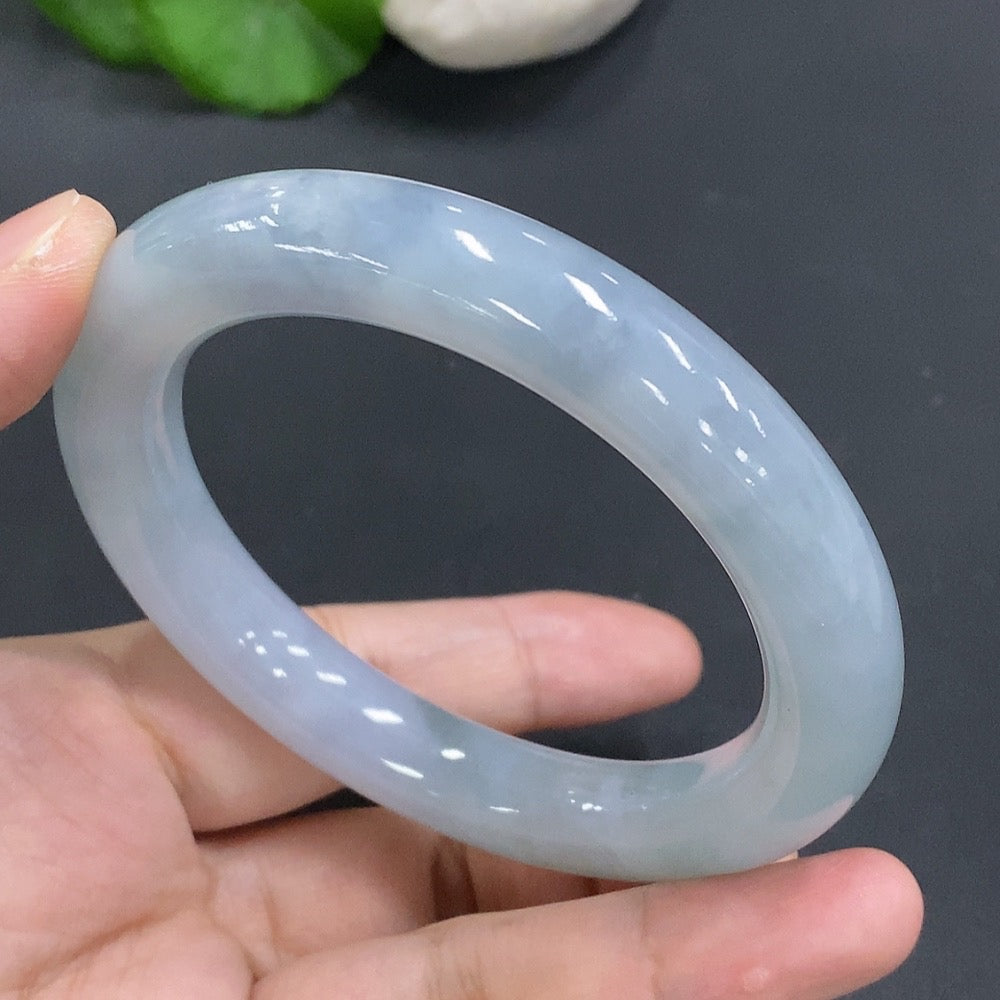 JadeiteRound Bangle Bracelet, Size 59, Total Weight 75.791g