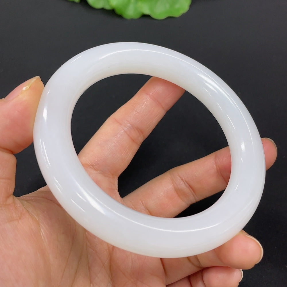 Hetian Jade Round Bangle Size 59.5 Total Weight Approx. 66.8g