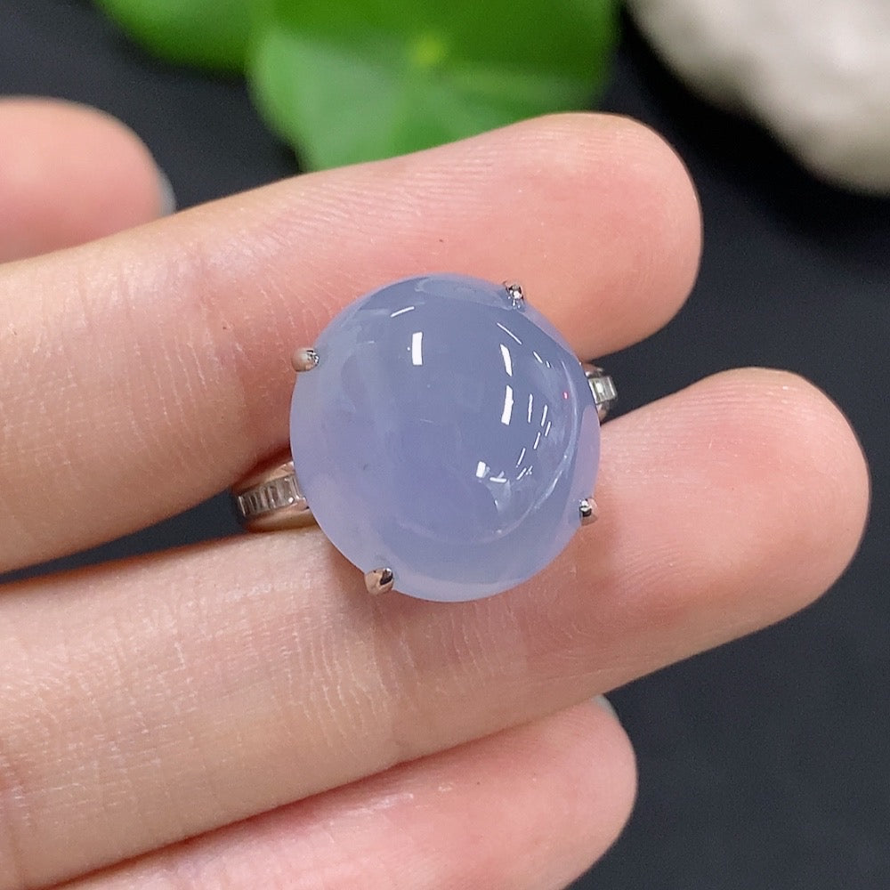 Jadeite Cabochon Ring with 18K Gold and Diamond Accents