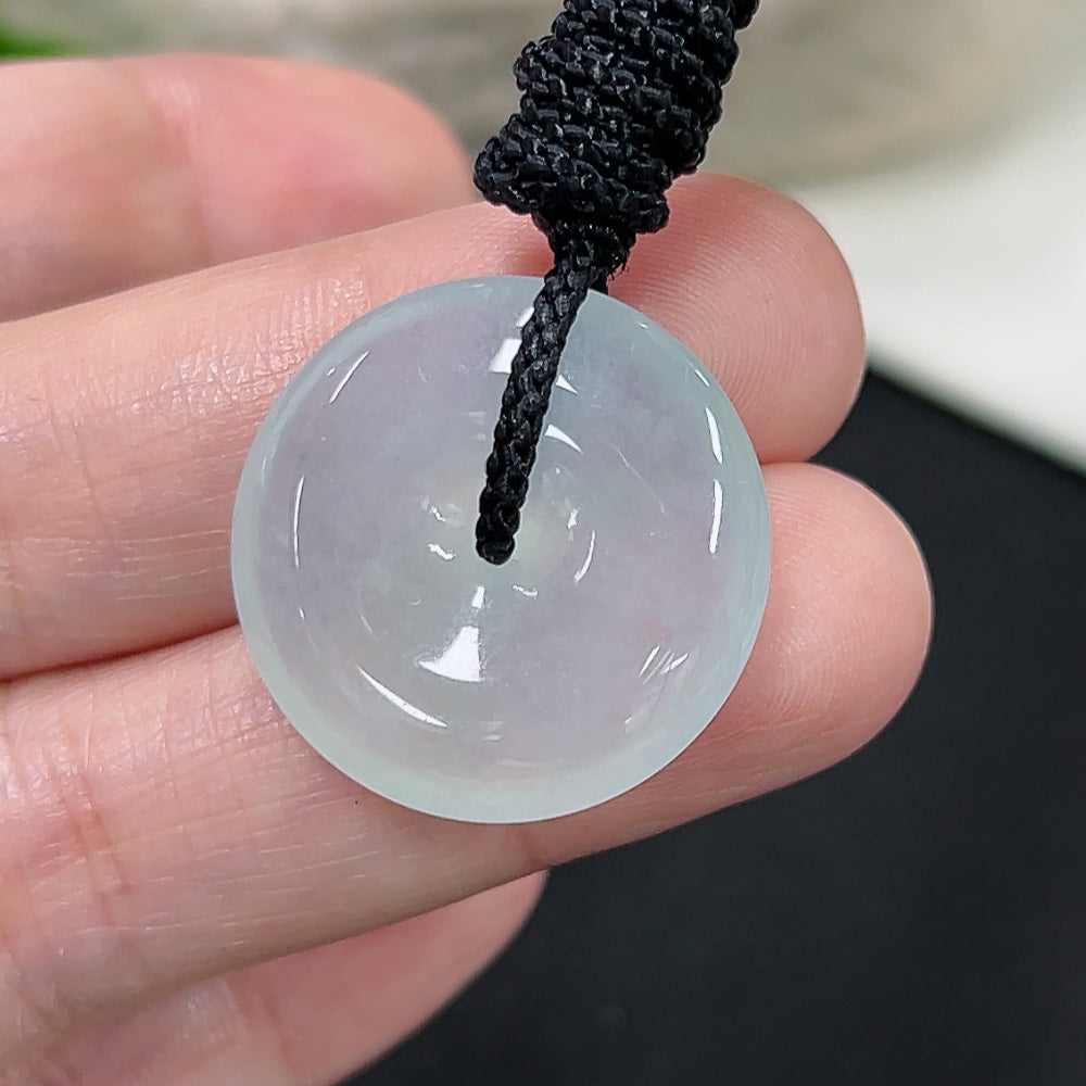 Jadeite Peace Knot pendant with rope, crafted from green jade, weighing approximately 7.1 grams. HKHQ brand jewelry.