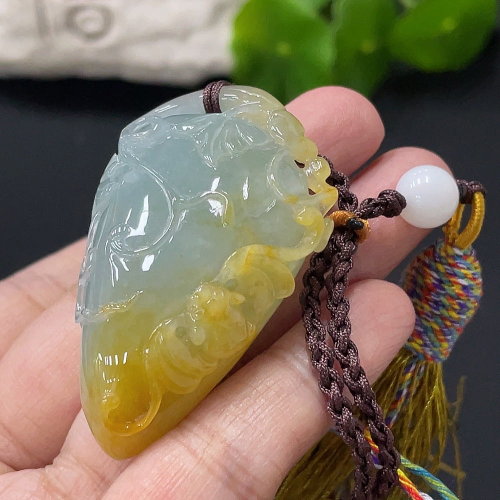 Jadeite Fu Gua Pendant