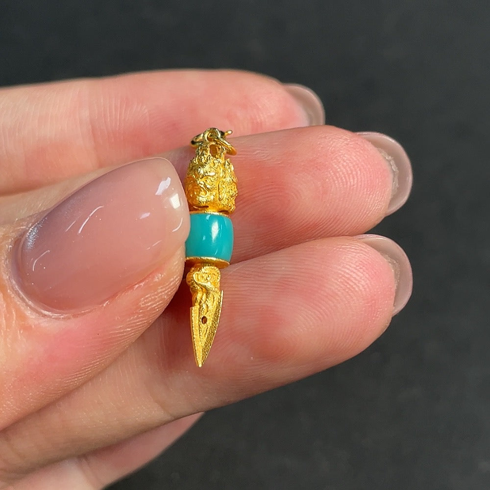 Turquoise Pendant 18k Gold