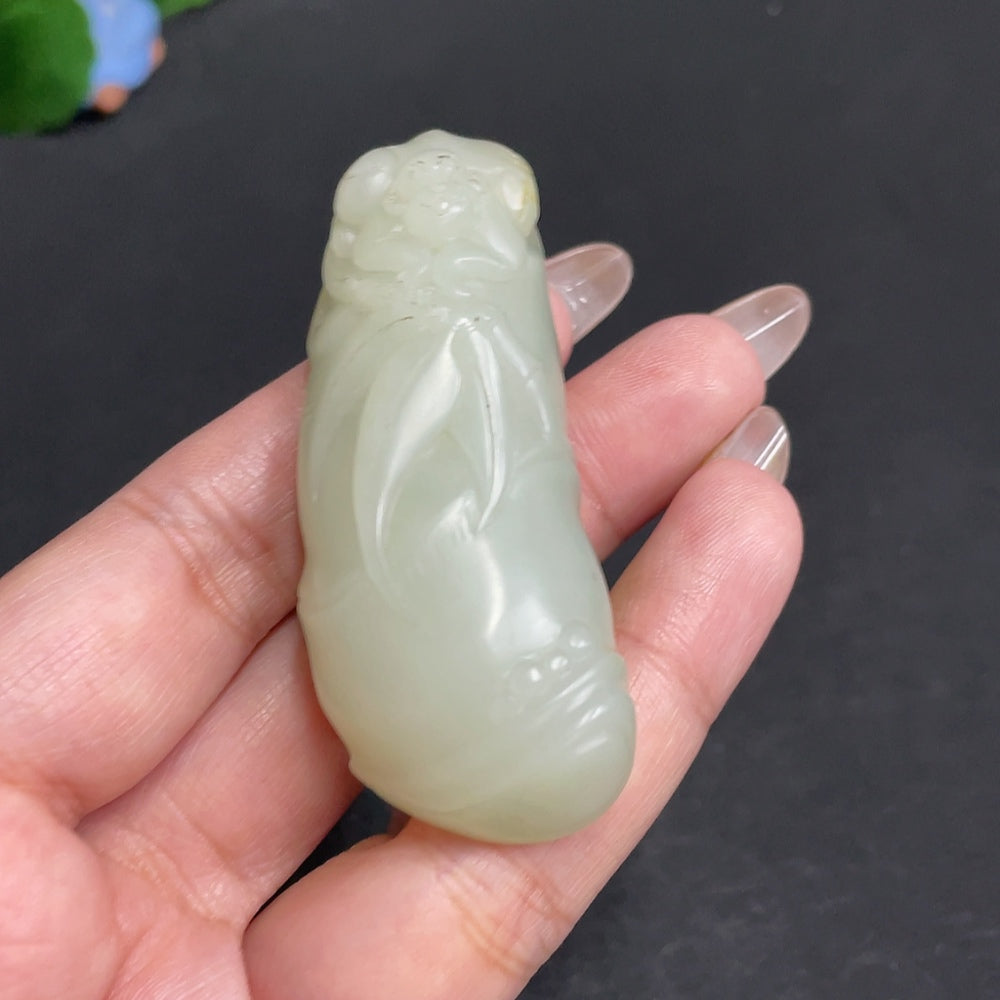 Hetian Jade Pendant, Continuous Ascend, Total Weight Approx. 52.7g, Undetermined Skin Color Origin