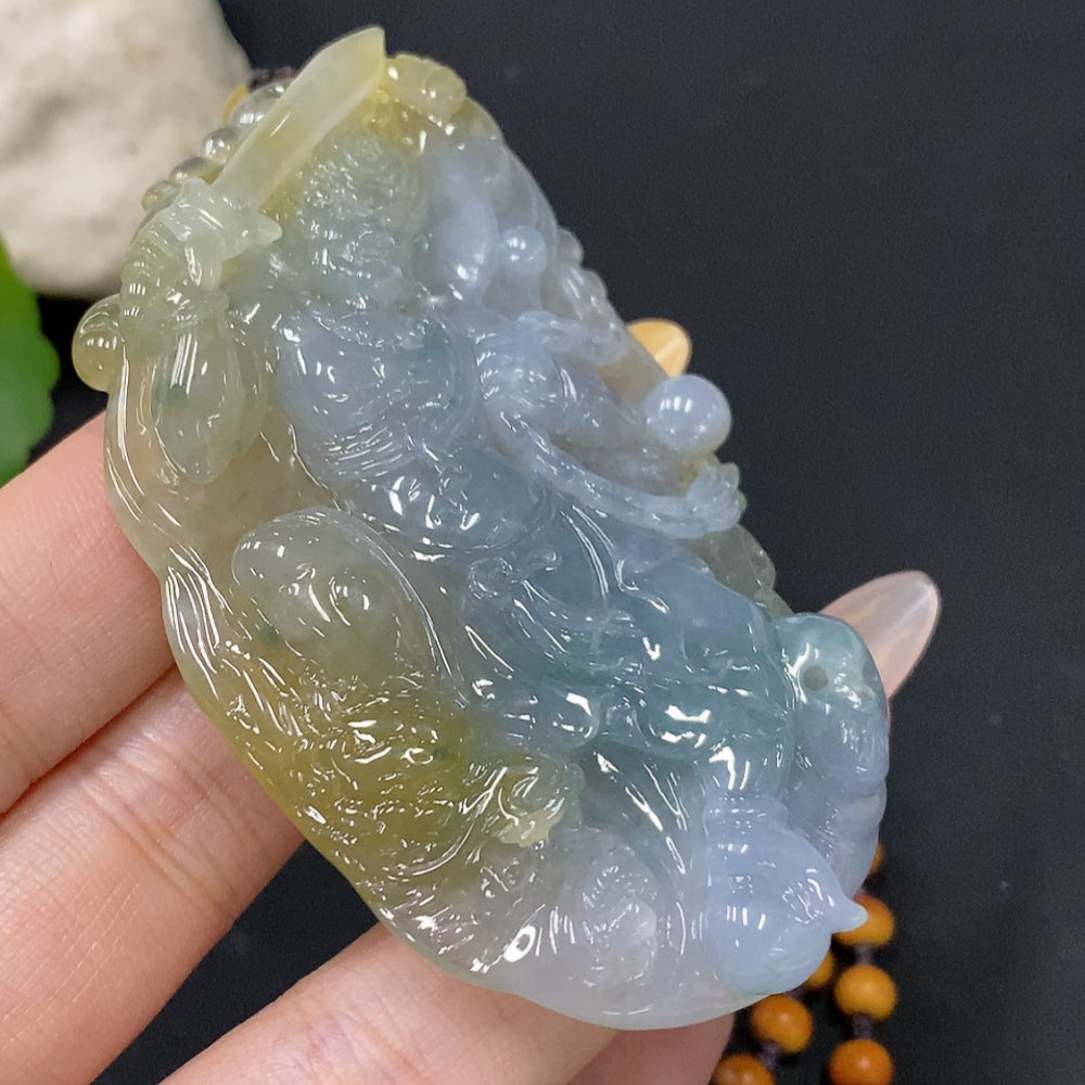 Jadeite Fudō Myōō Pendant