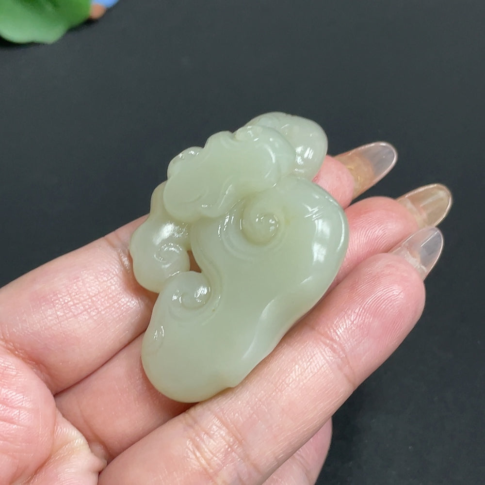 Hetian Jade Pendant  Ruyi  Total Weight about 38g  Undetermined Skin Color Cause  Electronic Collection Certificate