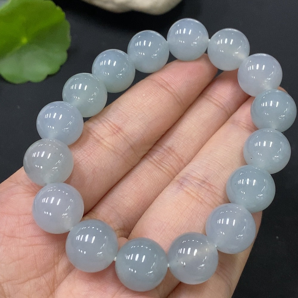Jadeite Beads Bracelet, Approx. 12.3mm, Total Weight Approx. 51.62g