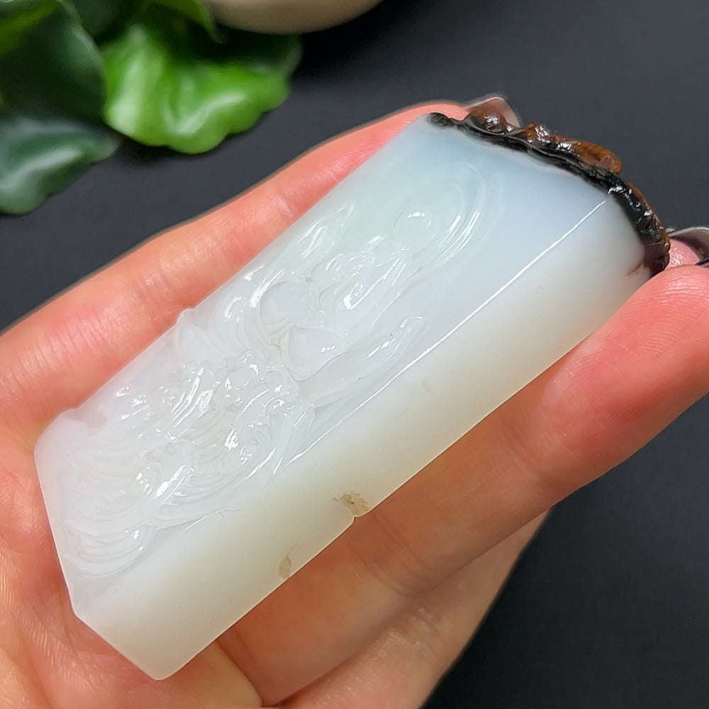 Hetian Jade Enlightenment Pendant Total Weight Approx.90g