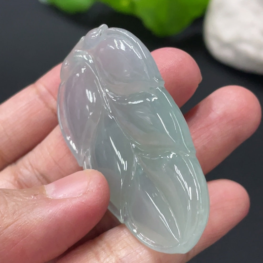 Jadeite Leaf Pendant Total Weight Approx. 17.7g