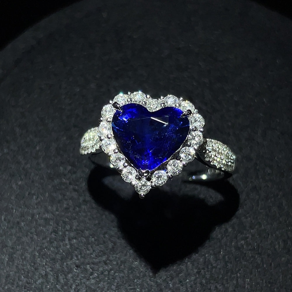 Sapphire Ring in 18K Gold with Diamond Accents