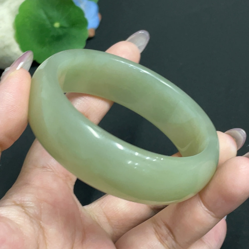 Hetian Jade Round Bracelet Size 59.3 Total Weight Approx. 74.9g