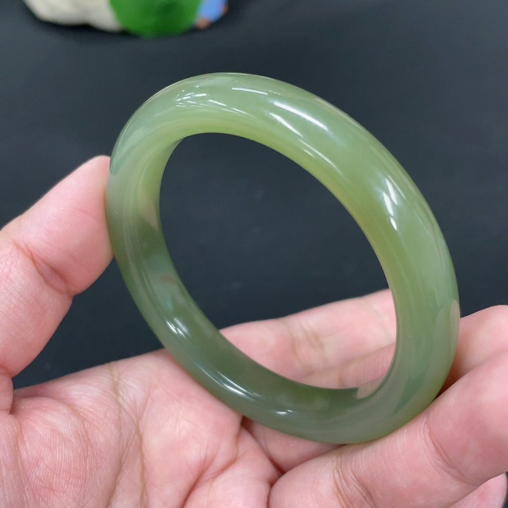 Hetian Jade Round Bracelet Size 56 Total Weight Approx. 46g