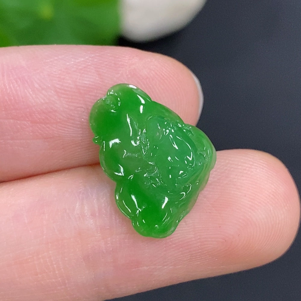 Jadeite Wealth-Bringing Frog Pendant, Total Weight Approximately 1g