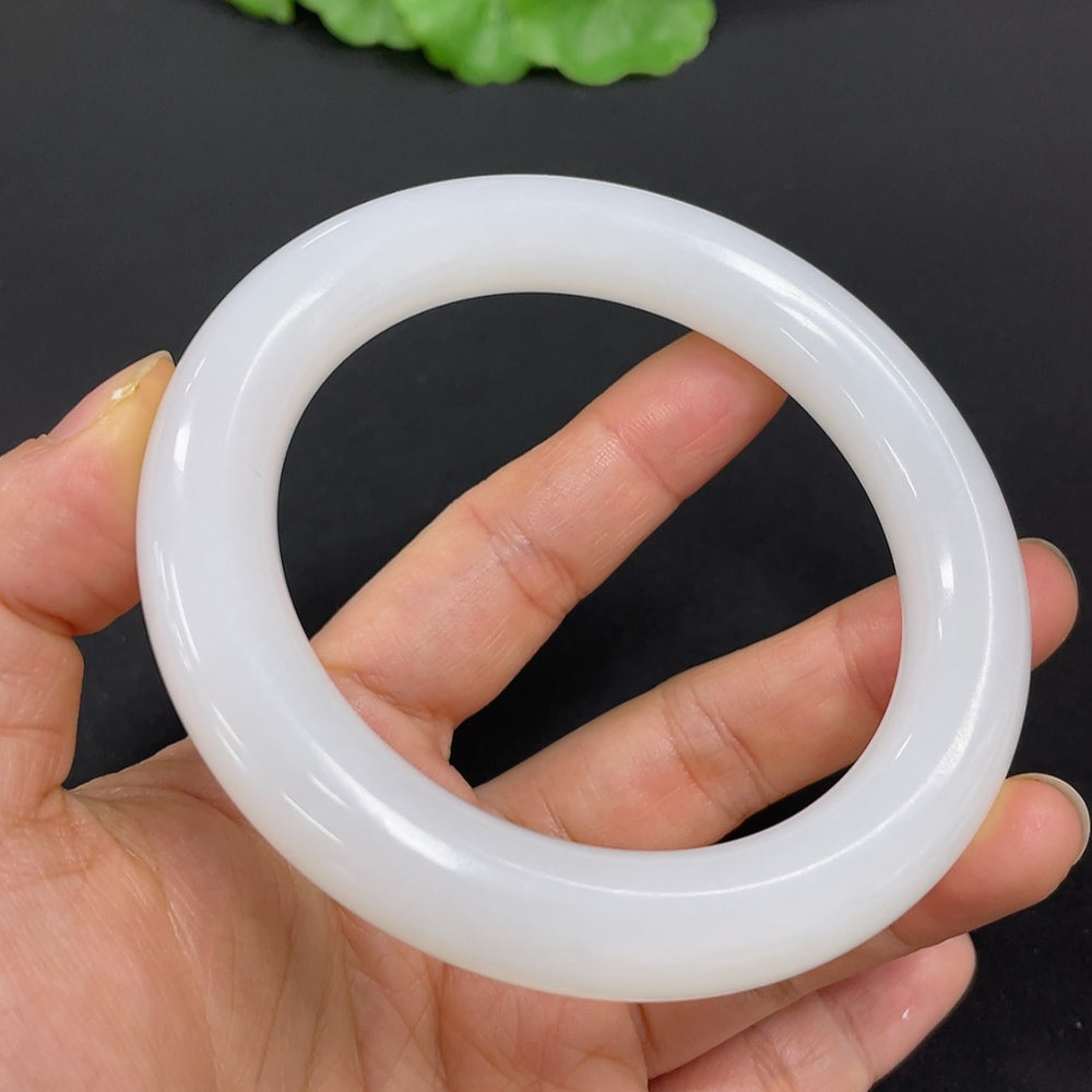 Hetian Jade Round Bangle Size 59.5 Total Weight Approx. 66.8g