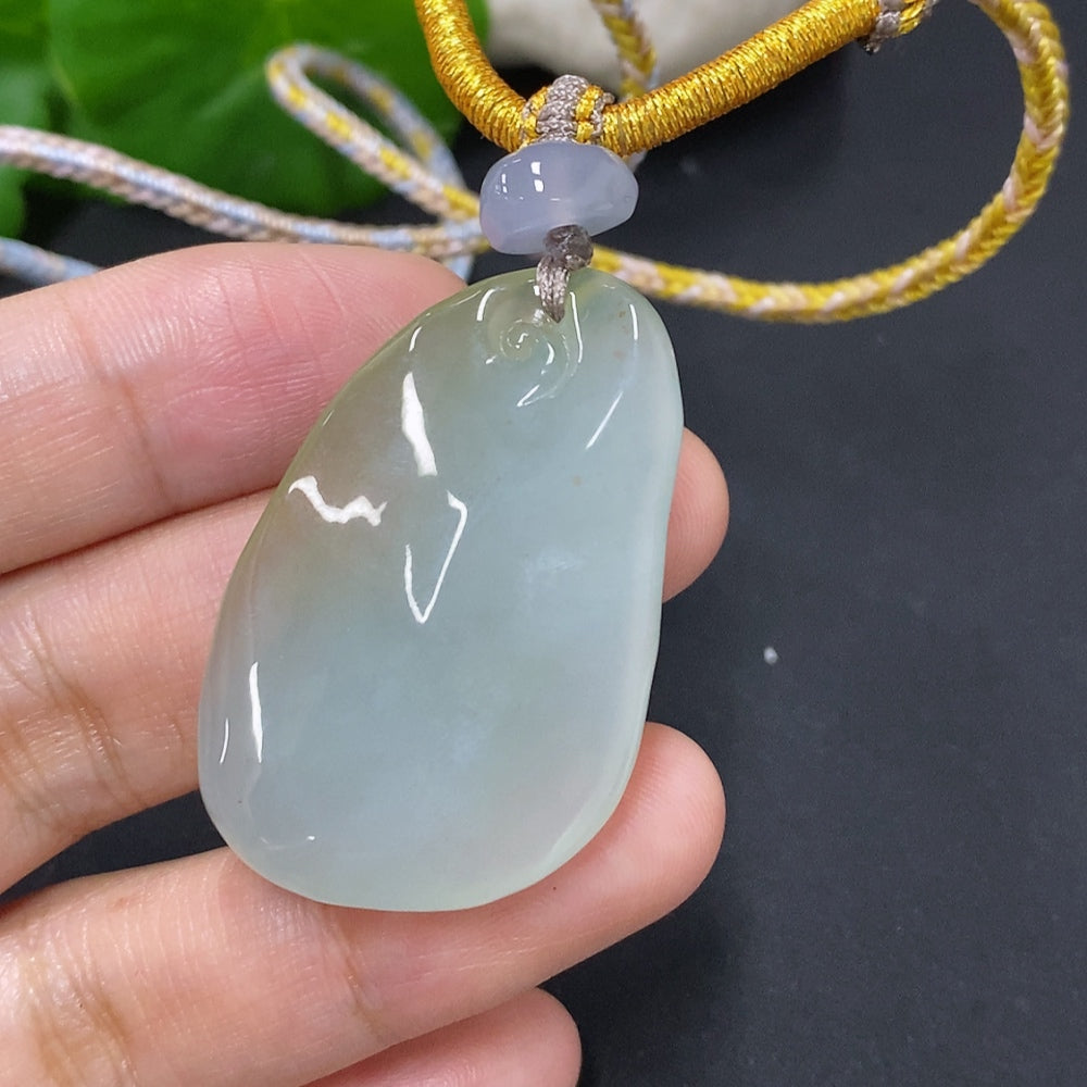 Jadeite Lotus and Fish Pendant Total Weight Approx. 18.67g