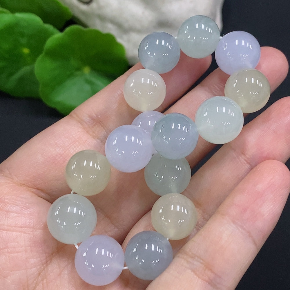 Jadeite Beaded Necklace Approx. 11.6mm Total Weight Approx. 45g