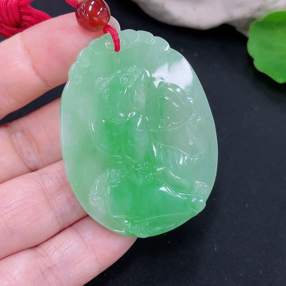 Jadeite Tiger on the Mountain Pendant