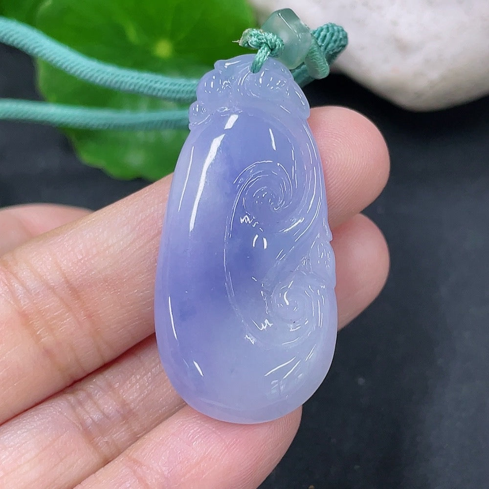 Jadeite Pendant Ruyi Non-Gold with Rope