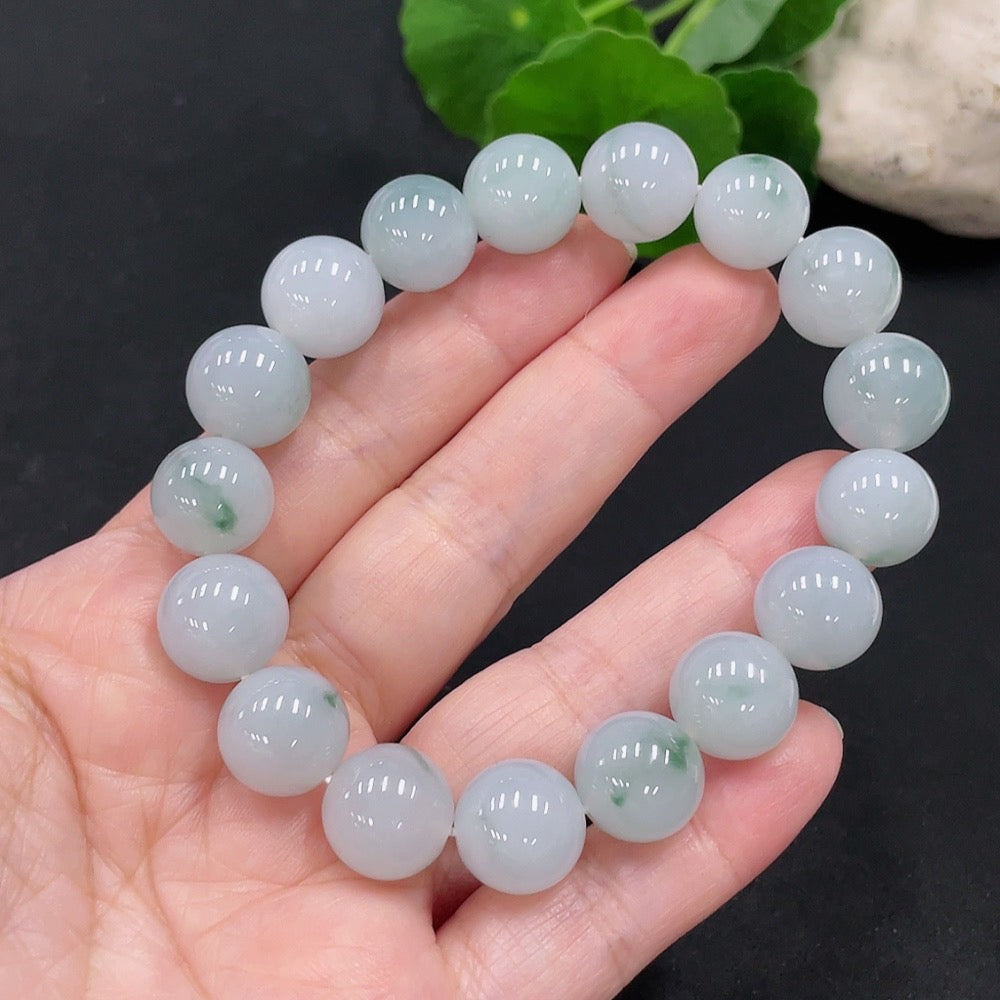 Jadeite Beaded Bracelet, Approx. 12.4mm, Total Weight About 53.6g
