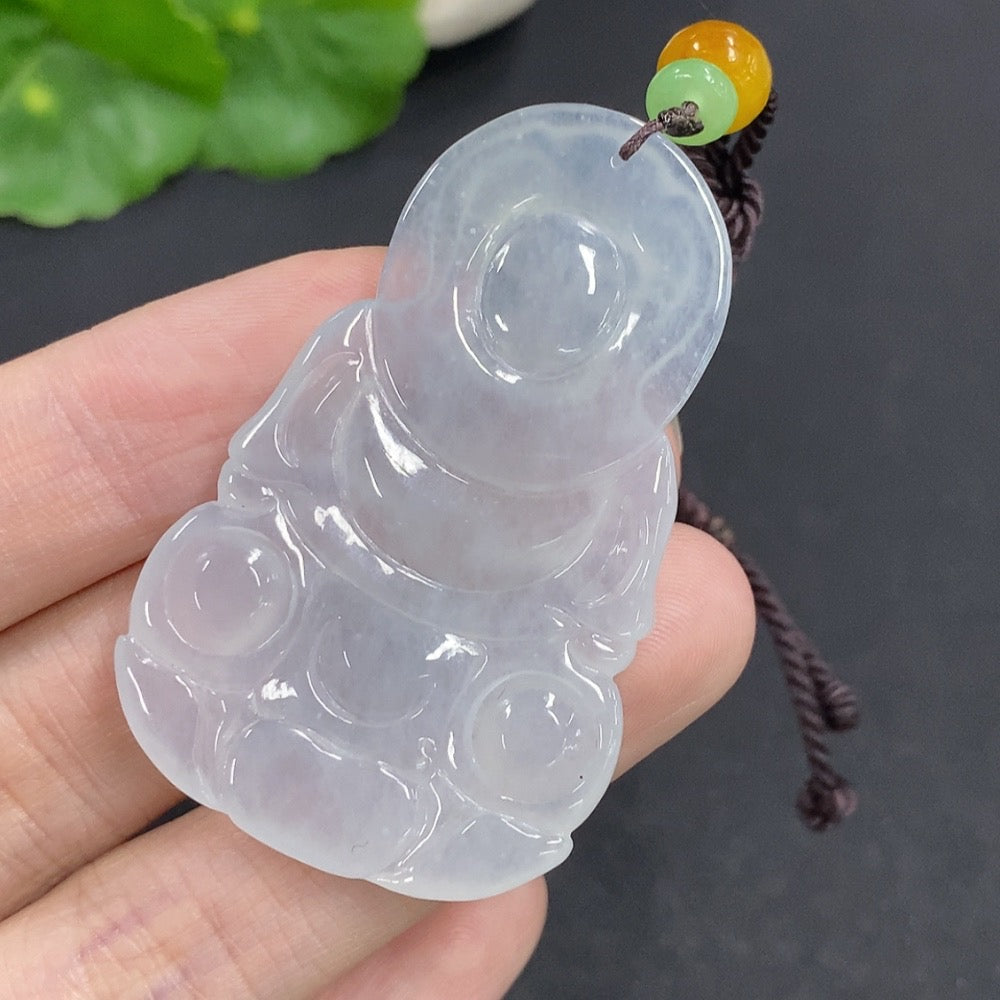 Jadeite Guanyin Pendant Total Weight Approx. 16.56g (Including Rope Weight)