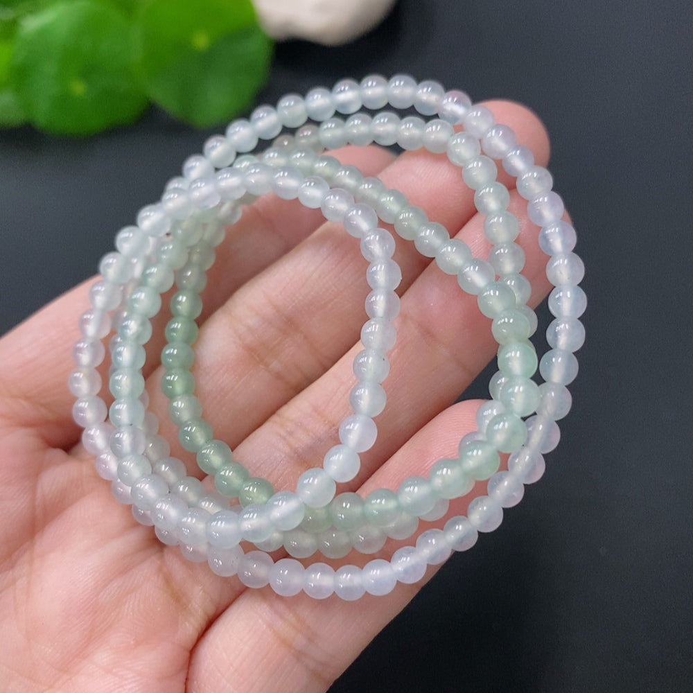 Jadeite Beaded Necklace Approx. 3.8mm Total Weight Approx. 14.58g