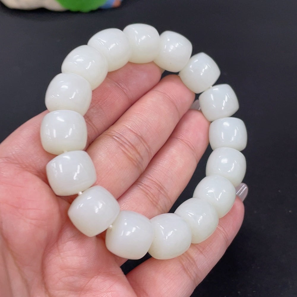 Hetian Jade Bracelet, approx. 13.6mm, total weight approx. 72.2g
