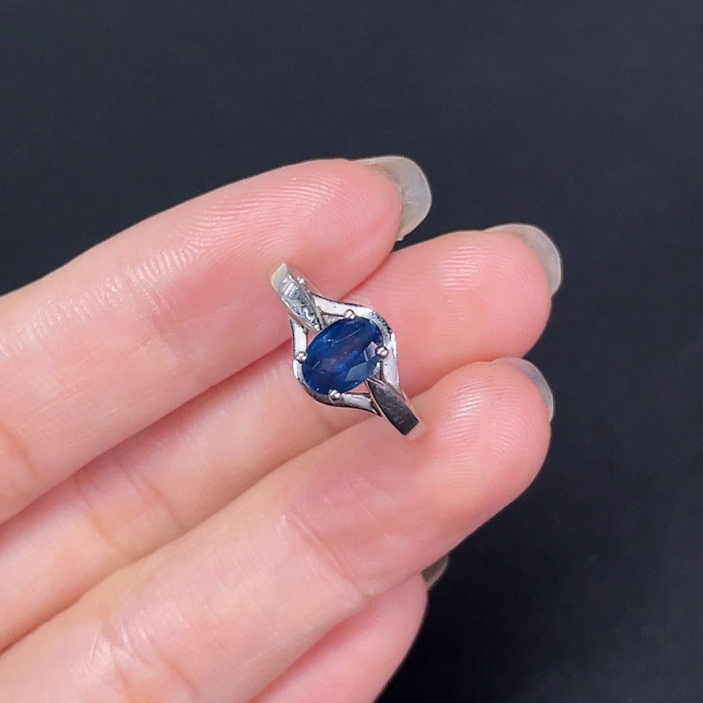 Sapphire Inlaid Ring 18K Gold