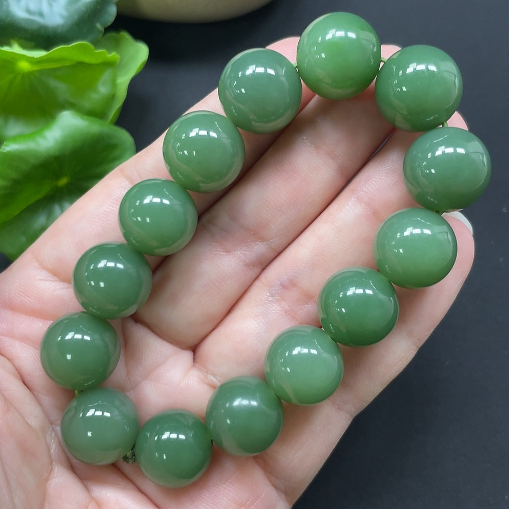 Green Hetian Jade Bracelet