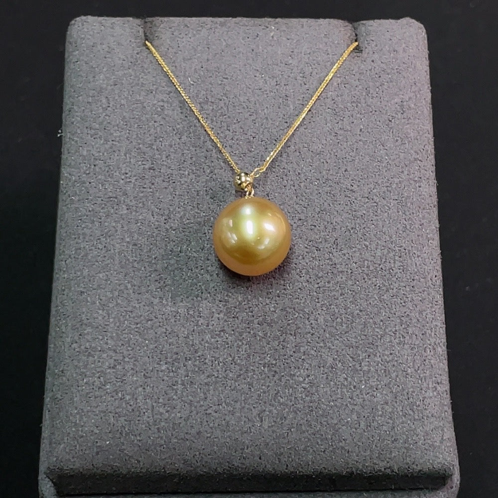 Saltwater Pearl Inlaid Necklace 18K Gold Color Origin Undetermined