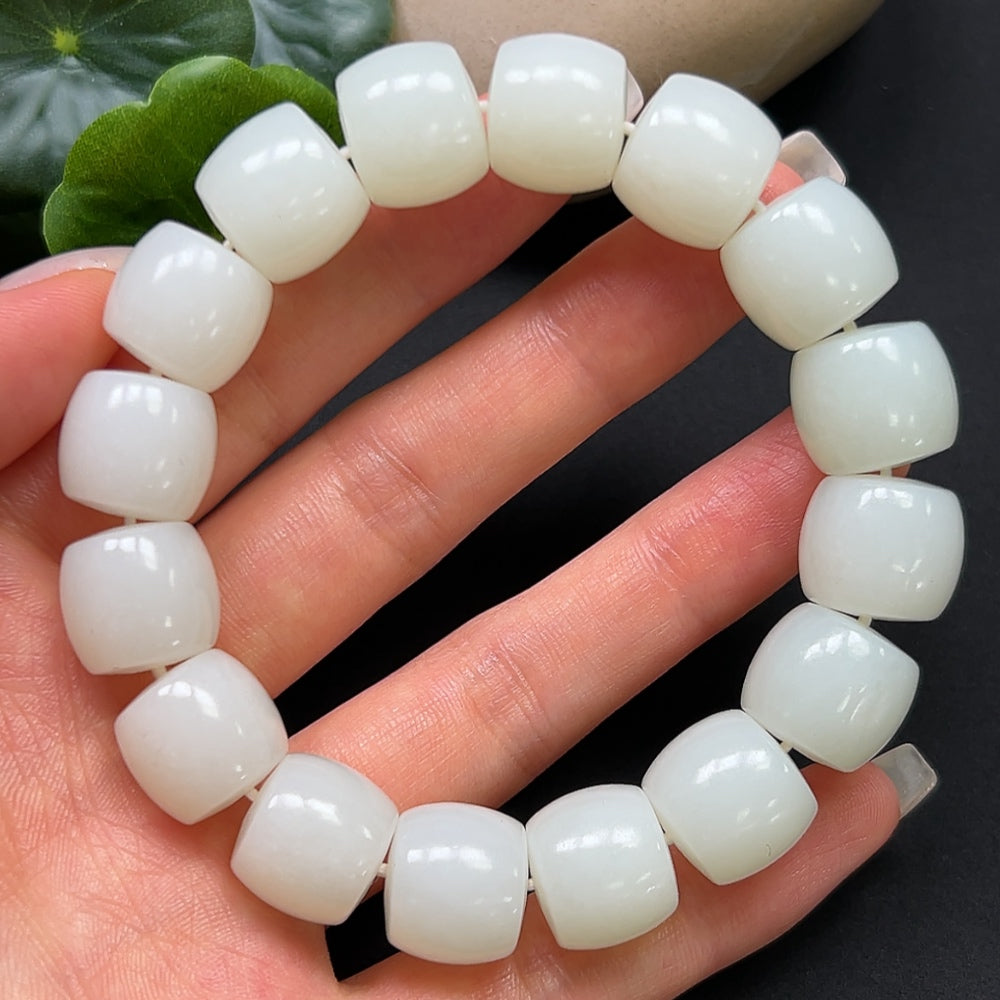 Hetian Jade Bracelet 14mm Approx. 74.43g