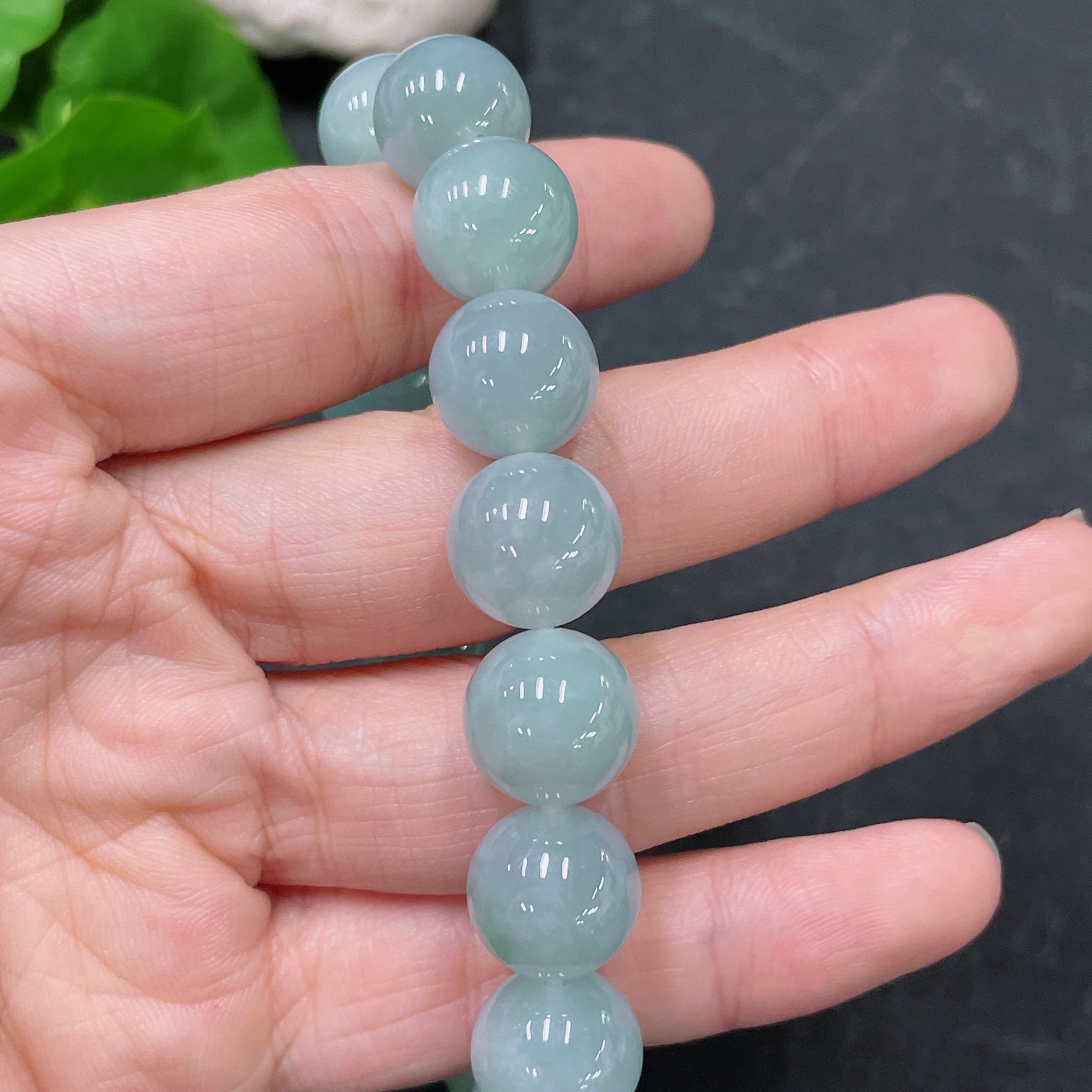 JadeiteBead Bracelet, Total Weight Approx. 52.13g, Size About 12.4mm