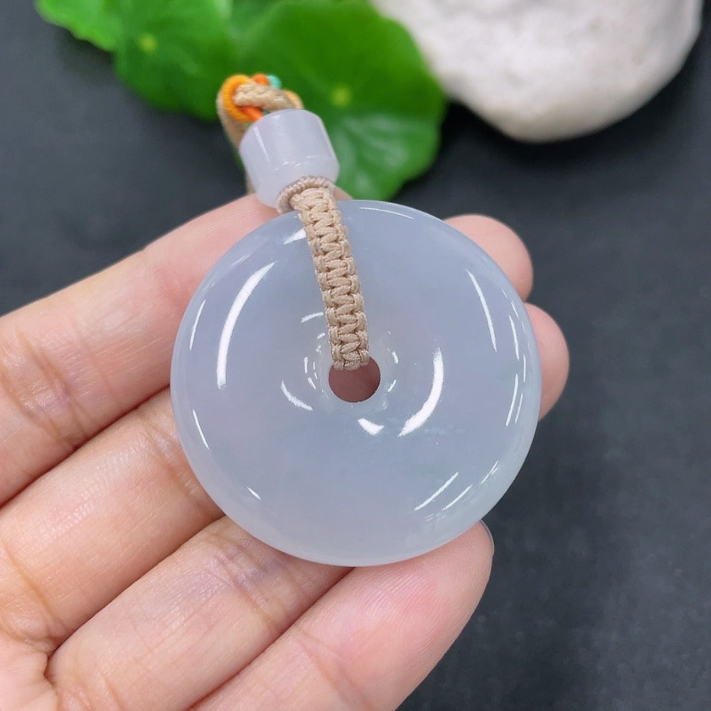 Jadeite Peace Knot Pendant with a total weight of approximately 22.44 grams (including rope weight)