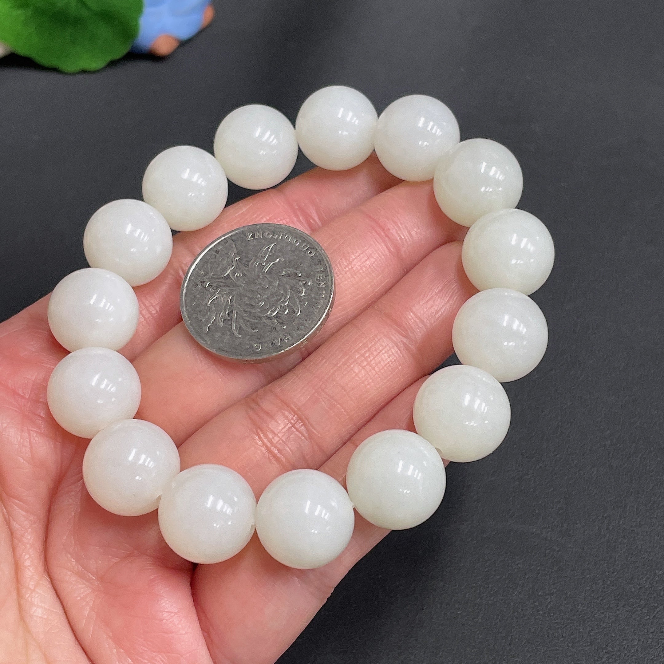 Hetian Jade Bracelet, Approx. 13.8mm, Total Weight Approx. 64g