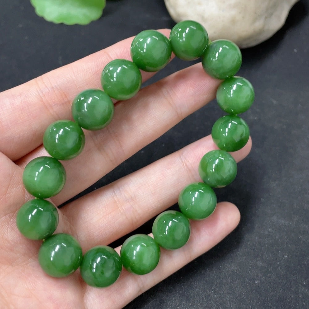 Hetian Jade Jasper Bracelet, Approx. 11.8mm