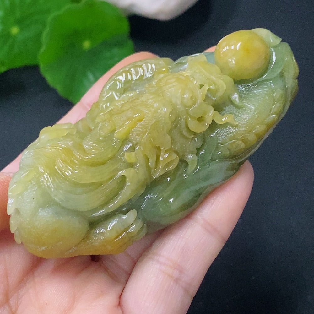 Jadeite Pendant Dragon Plaque Total Weight Approx. 90.9g Color Origin Undetermined