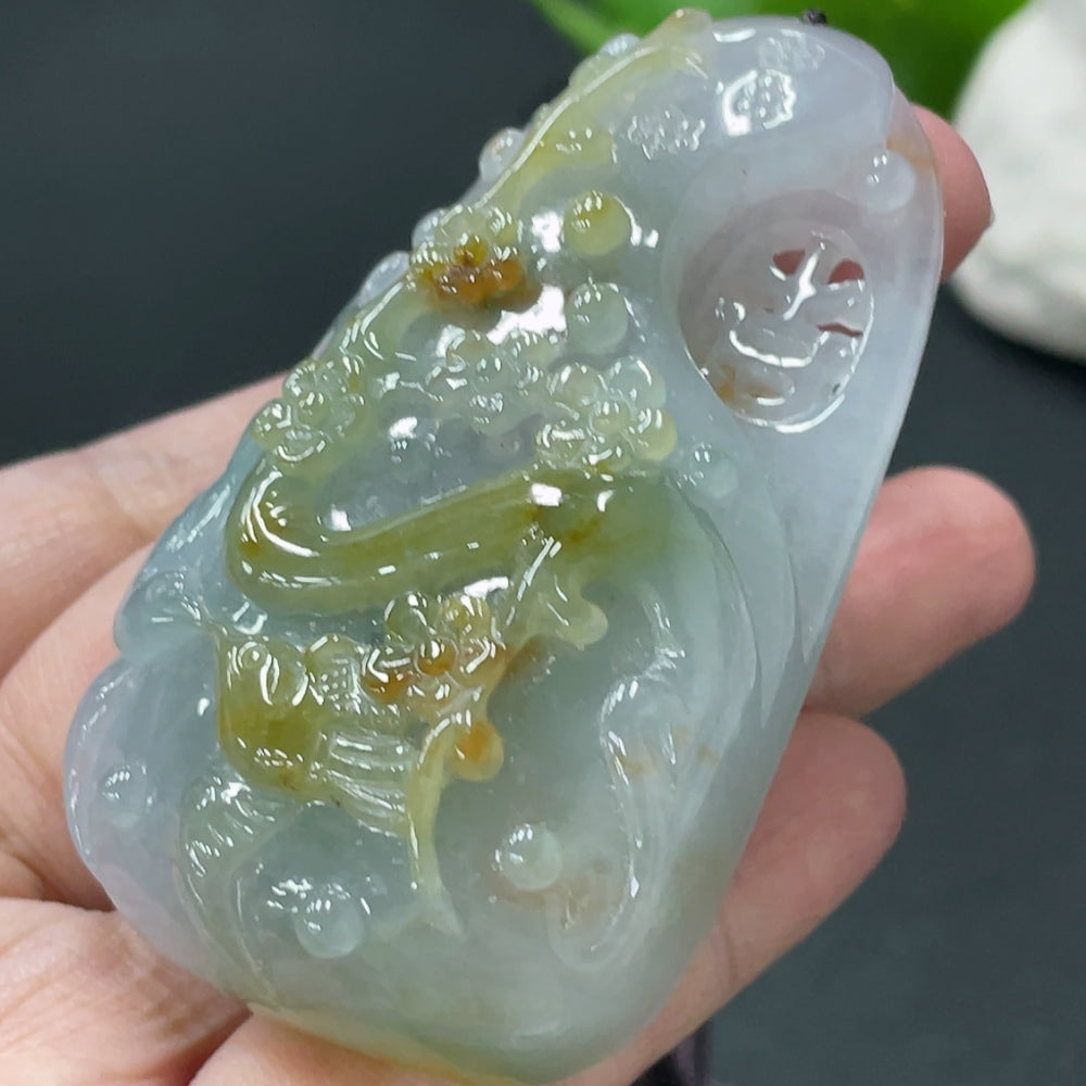 Jadeite Double Happiness Pendant