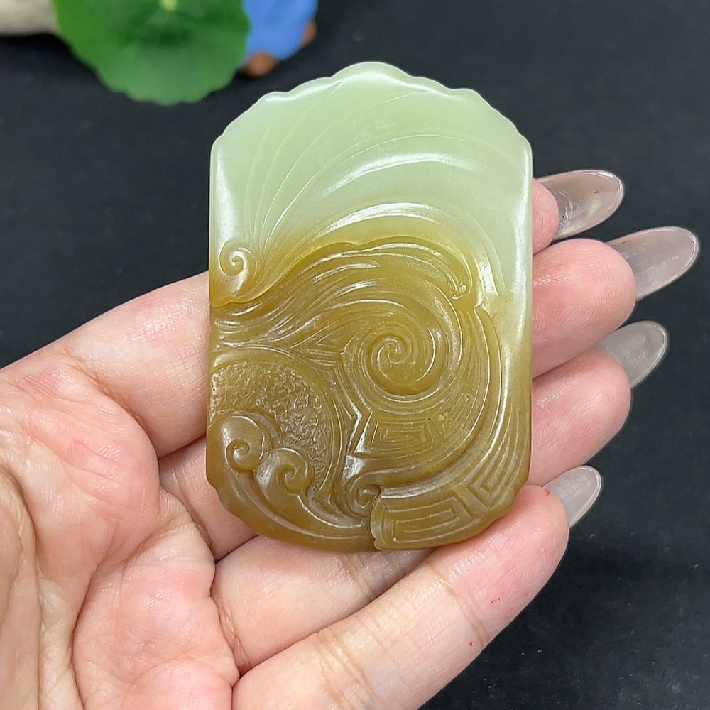 Hetian Jade Pendant - Mahasthamaprapta Bodhisattva, Total Weight Approx. 54g