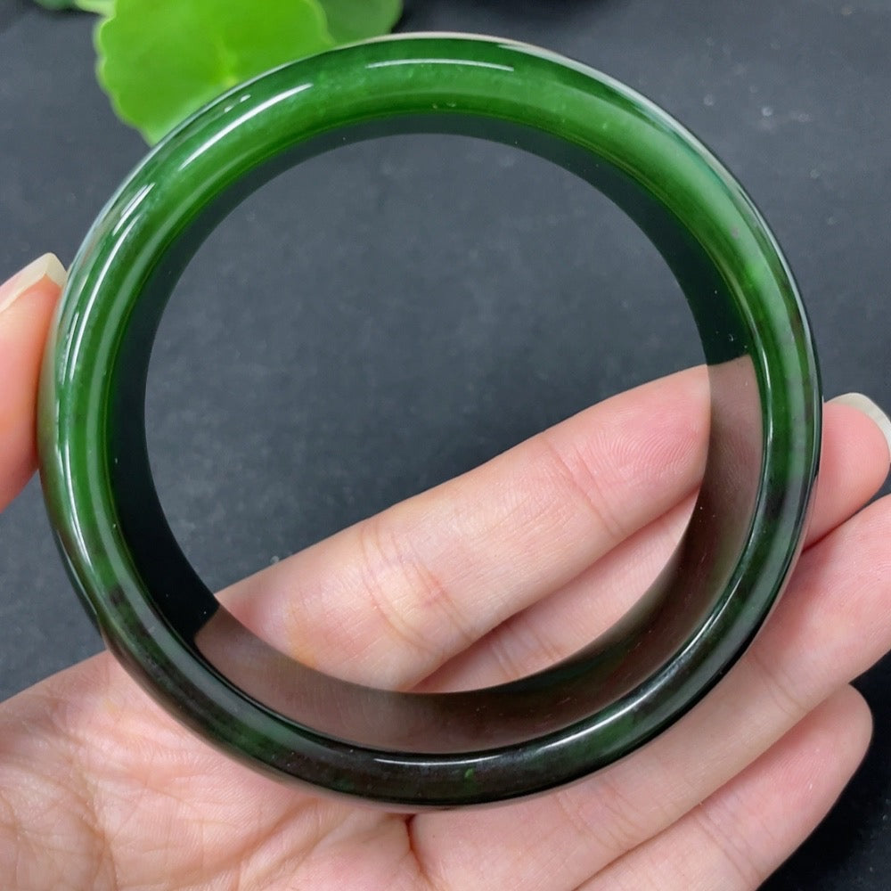 Hetian Jade Green Jade Round Bracelet