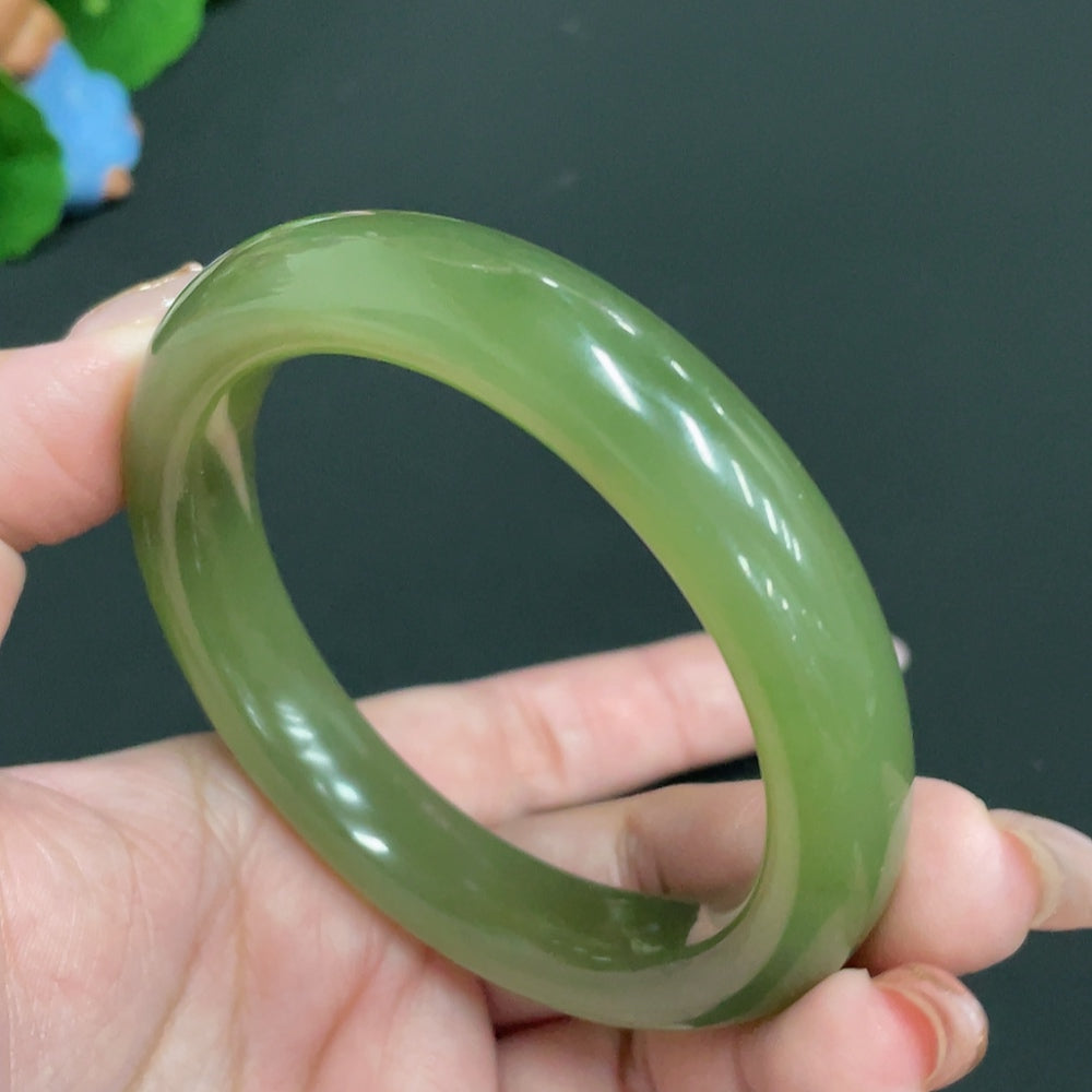 Hetian Jade Round Bracelet Size 57.9 Total Weight Approx. 62.4g